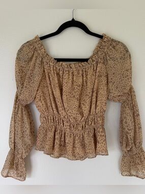 WAYF Leopard Print Top